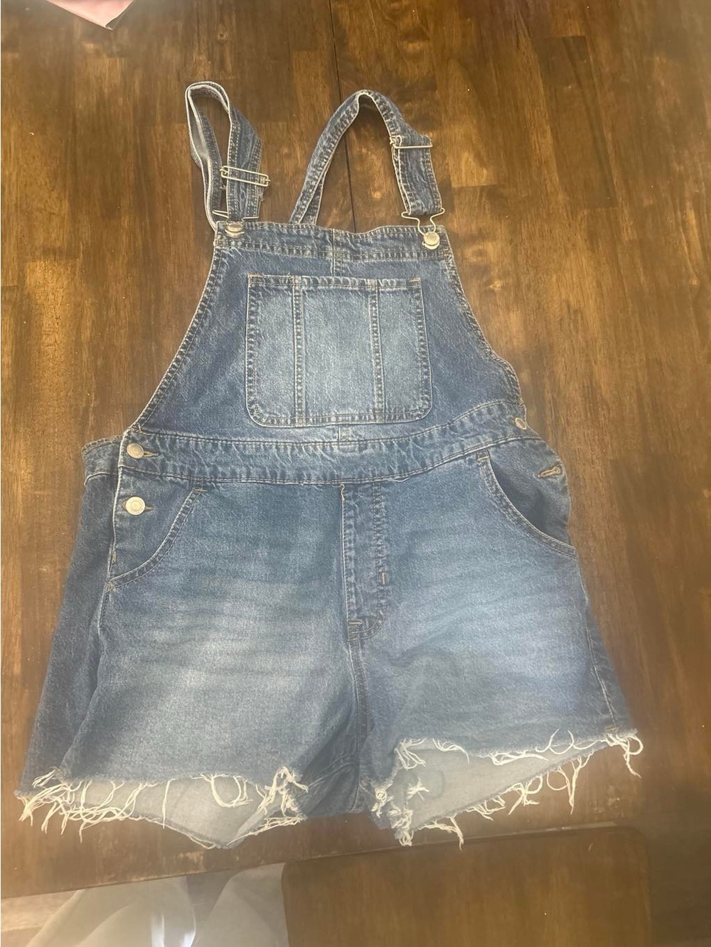 No Boundaries Blue Denim Short Overalls Romper